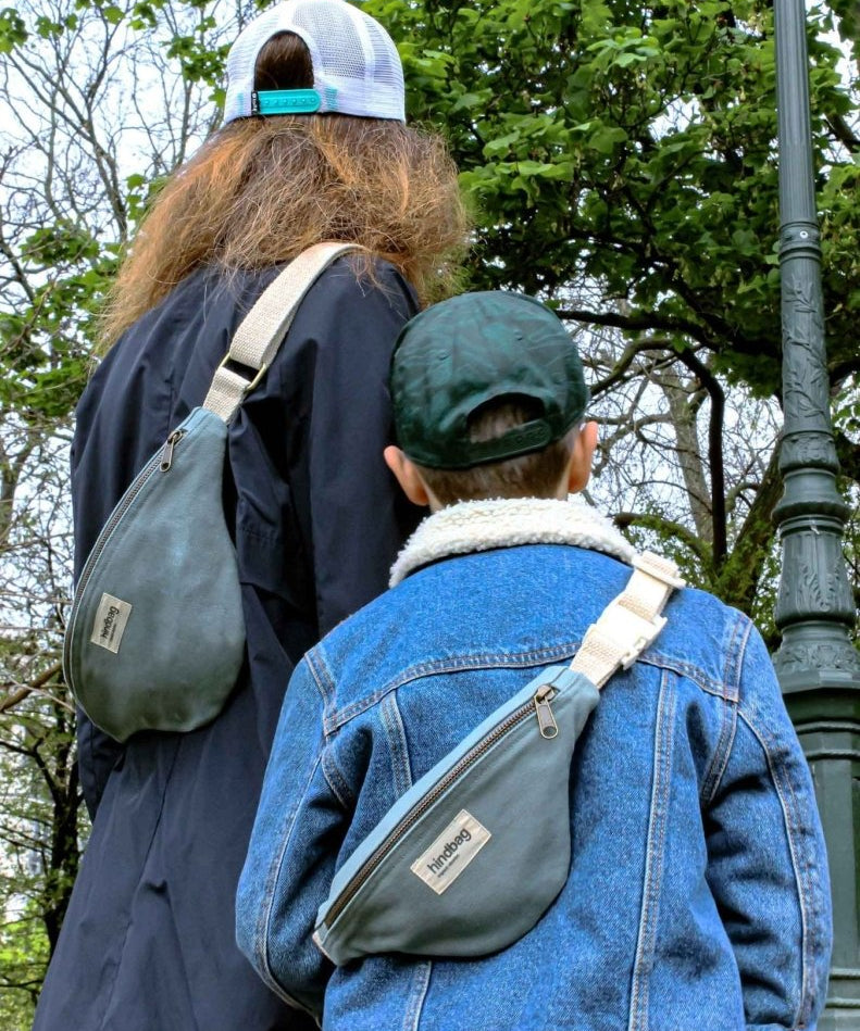 Hindbag - AUGUSTIN Bauchtasche für Kinder Salbeigrün - ROSA ECK - Blush, Kinder,