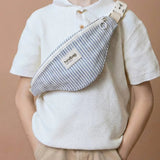 Hindbag - AUGUSTIN Kinder - Bauchtasche • Feine Streifen Blau - ROSA ECK