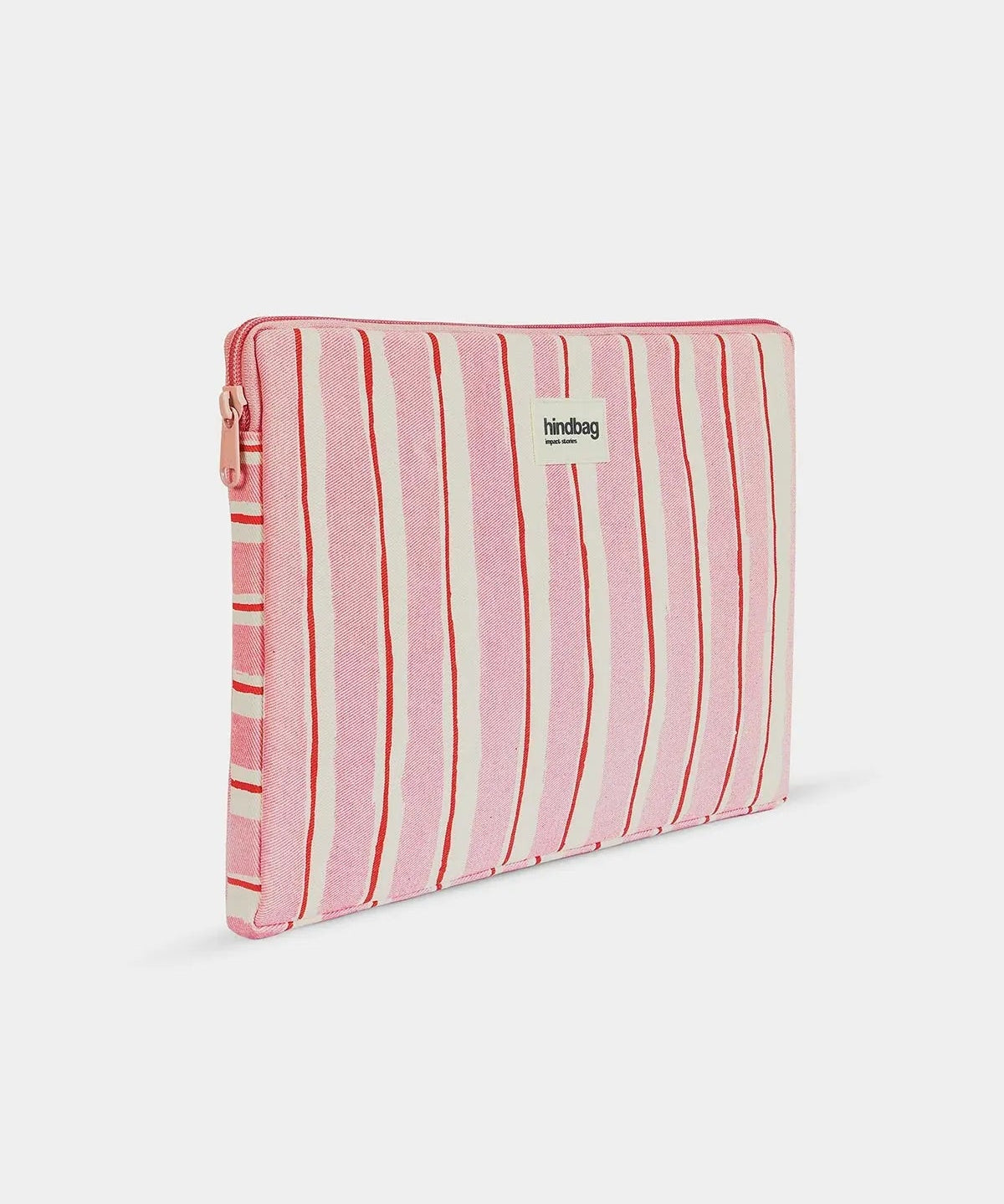 Hindbag - AVA Laptophülle • Breite Streifen Rosa/Rot - ROSA ECK