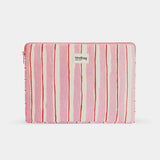 Hindbag - AVA Laptophülle • Breite Streifen Rosa/Rot - ROSA ECK