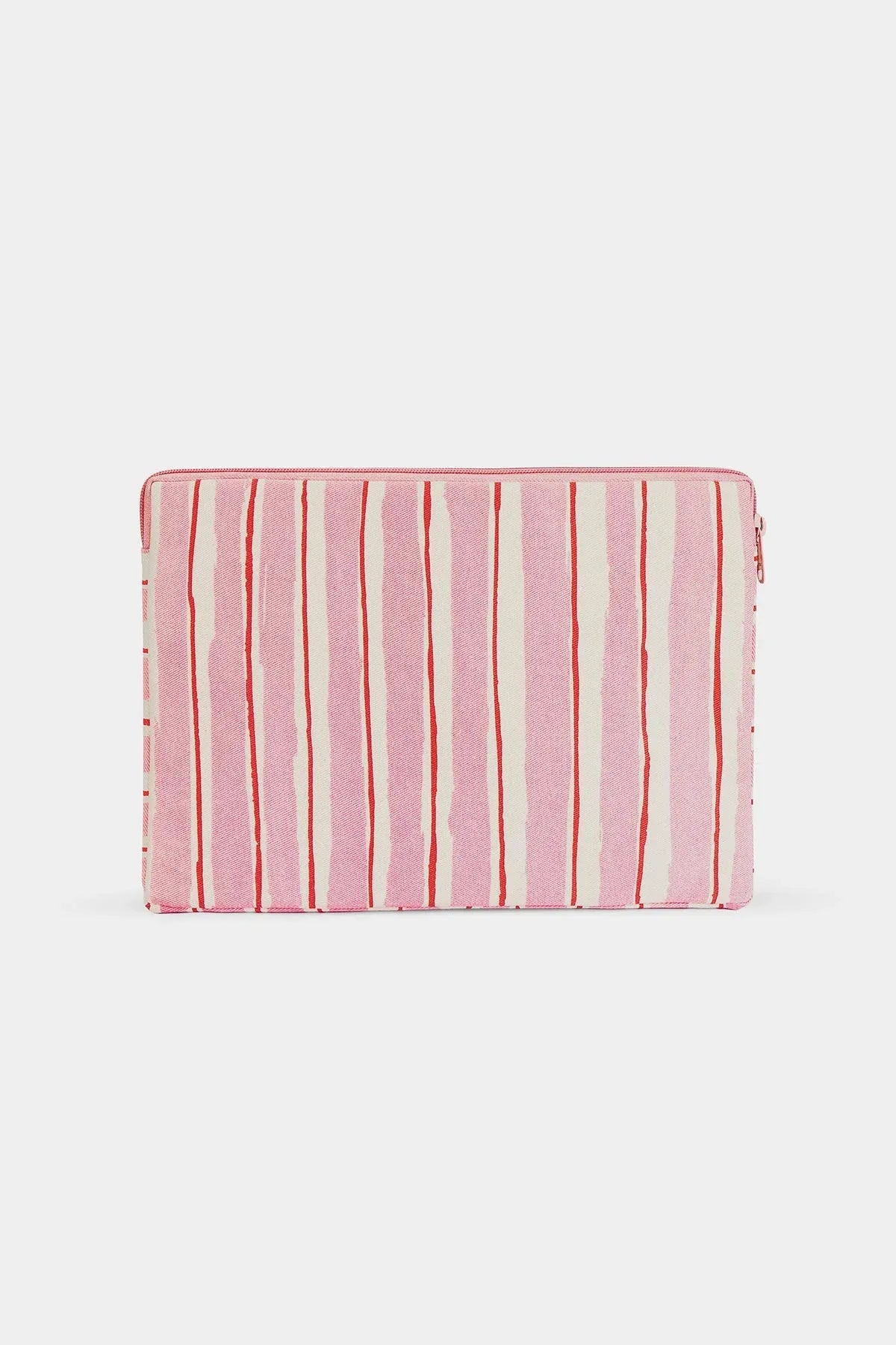 Hindbag - AVA Laptophülle • Breite Streifen Rosa/Rot - ROSA ECK