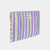 Hindbag - AVA Laptophülle • Breite Streifen Violet/Grün - ROSA ECK