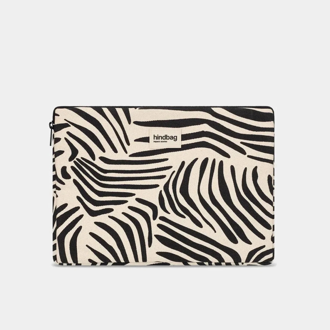 Hindbag - AVA Laptophülle • Zebra Naturweiß - Laptoptasche - ROSA ECK