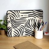 Hindbag - AVA Laptophülle • Zebra Naturweiß - Laptoptasche - ROSA ECK