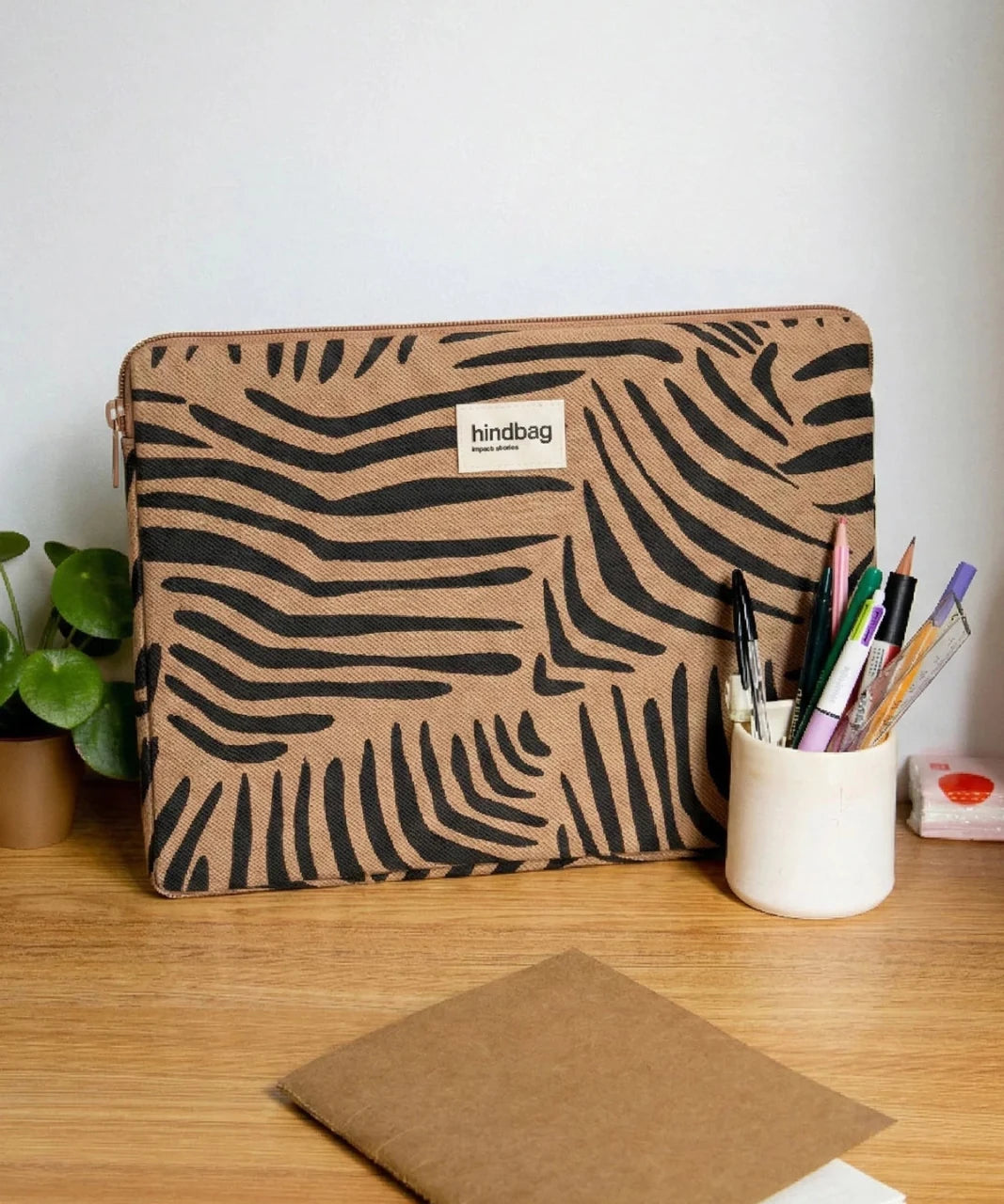 Hindbag - AVA Laptophülle • Zebra Zimt - Laptoptasche - ROSA ECK