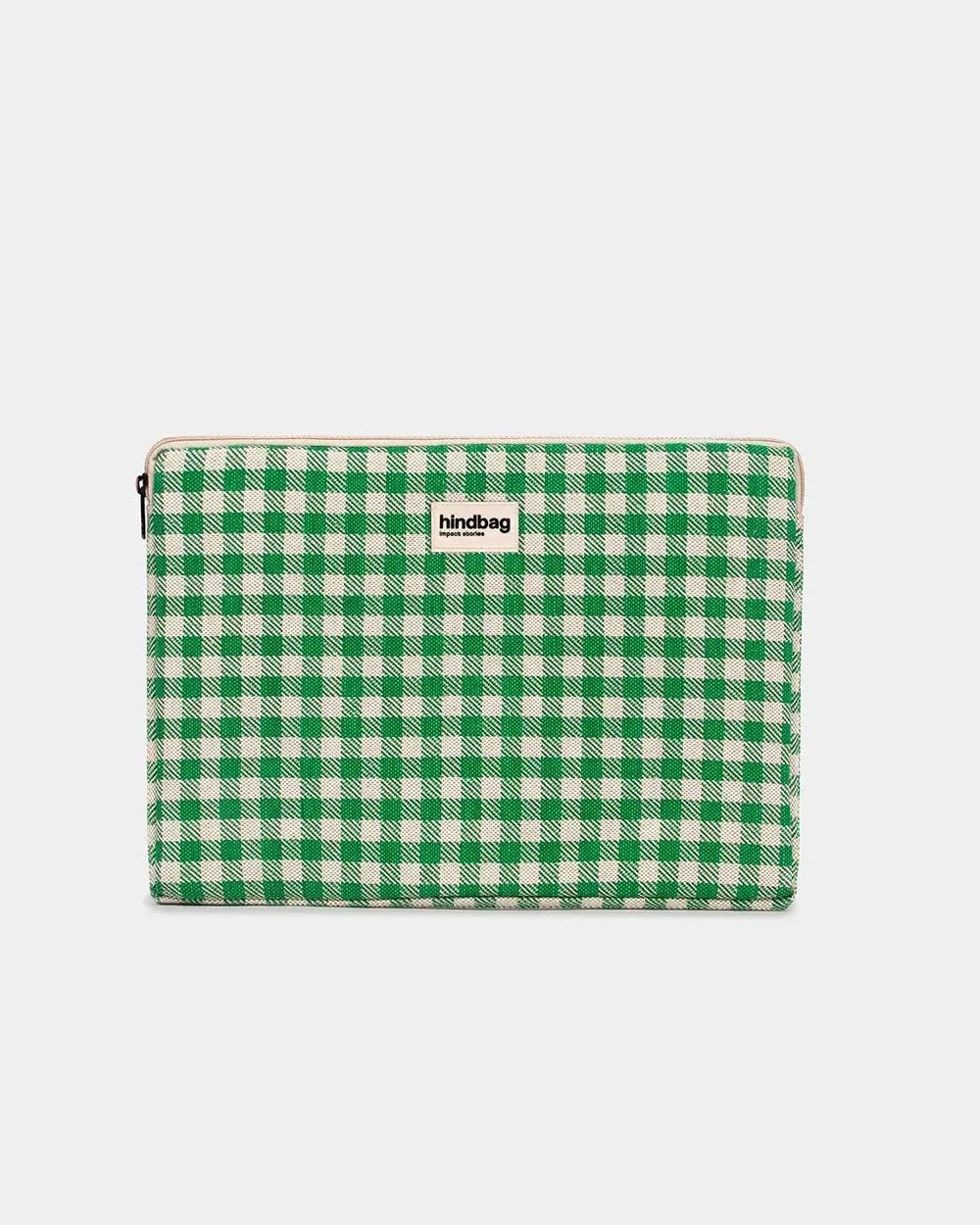 Hindbag - AVA M Laptoptasche (15/16 Zoll) | Grünes Karomuster - Laptoptasche - ROSA ECK Concept Store