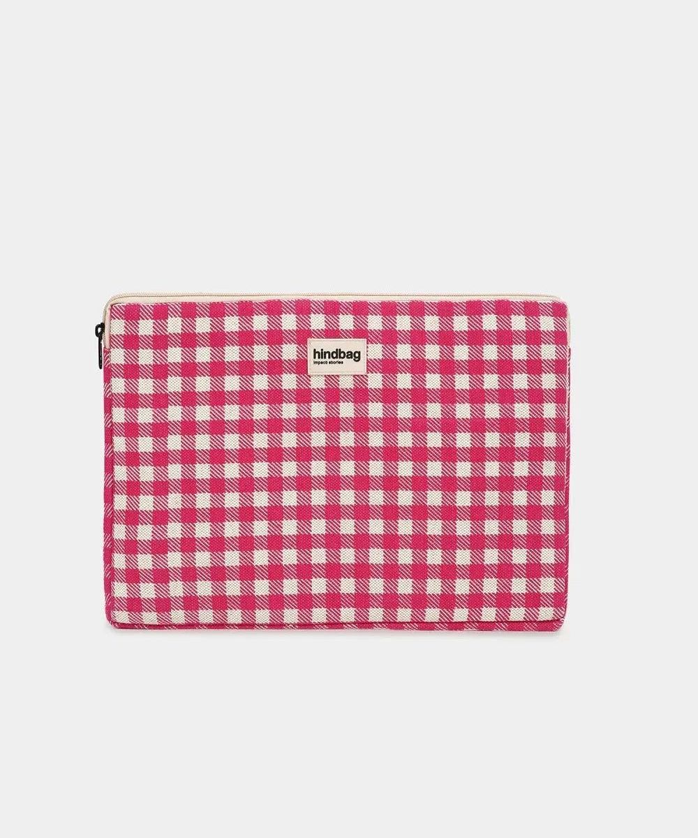 Hindbag - AVA M Laptoptasche (15/16 Zoll) | Rosa Karomuster - Laptoptasche - ROSA ECK Concept Store