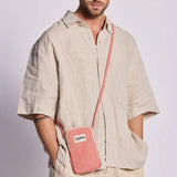 Hindbag - BILL Handytasche • Feine Streifen Rot - ROSA ECK