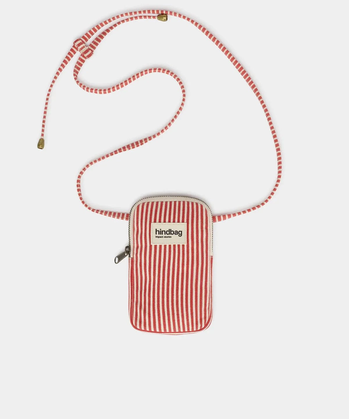 Hindbag - BILL Handytasche • Feine Streifen Rot - ROSA ECK