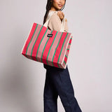 Hindbag - CABAS Tragetasche (Special Edition) • Streifen Fuchsia - ROSA ECK