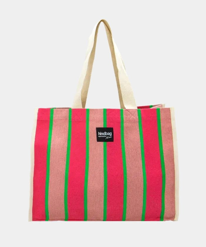 Hindbag - CABAS Tragetasche (Special Edition) • Streifen Fuchsia - ROSA ECK