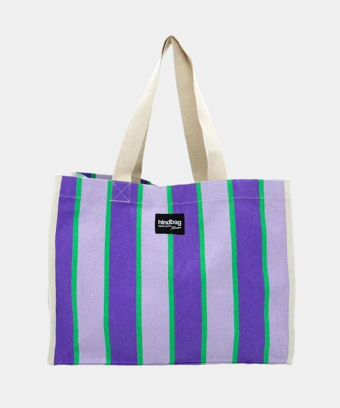 Hindbag - CABAS Tragetasche (Special Edition) • Streifen Violett - ROSA ECK