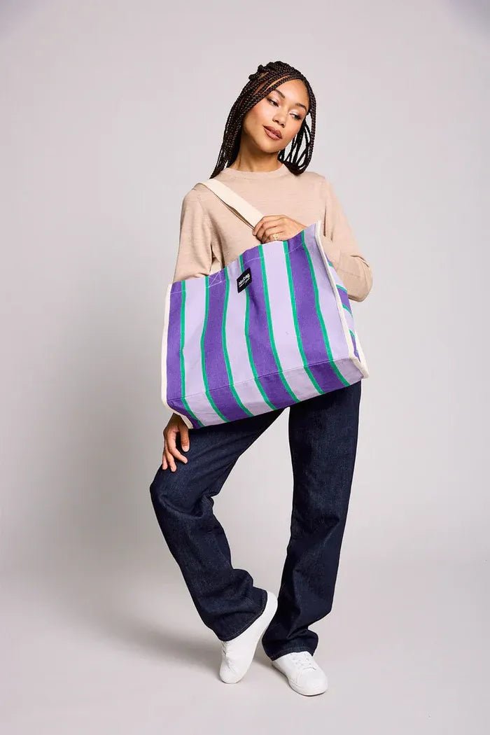 Hindbag - CABAS Tragetasche (Special Edition) • Streifen Violett - ROSA ECK