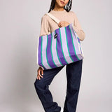 Hindbag - CABAS Tragetasche (Special Edition) • Streifen Violett - ROSA ECK