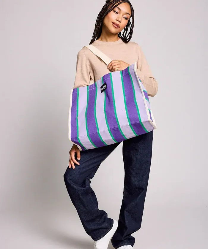 Hindbag - CABAS Tragetasche (Special Edition) • Streifen Violett - ROSA ECK
