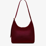 CLAIRE Hobo-Tasche • Cord Bordeauxrot