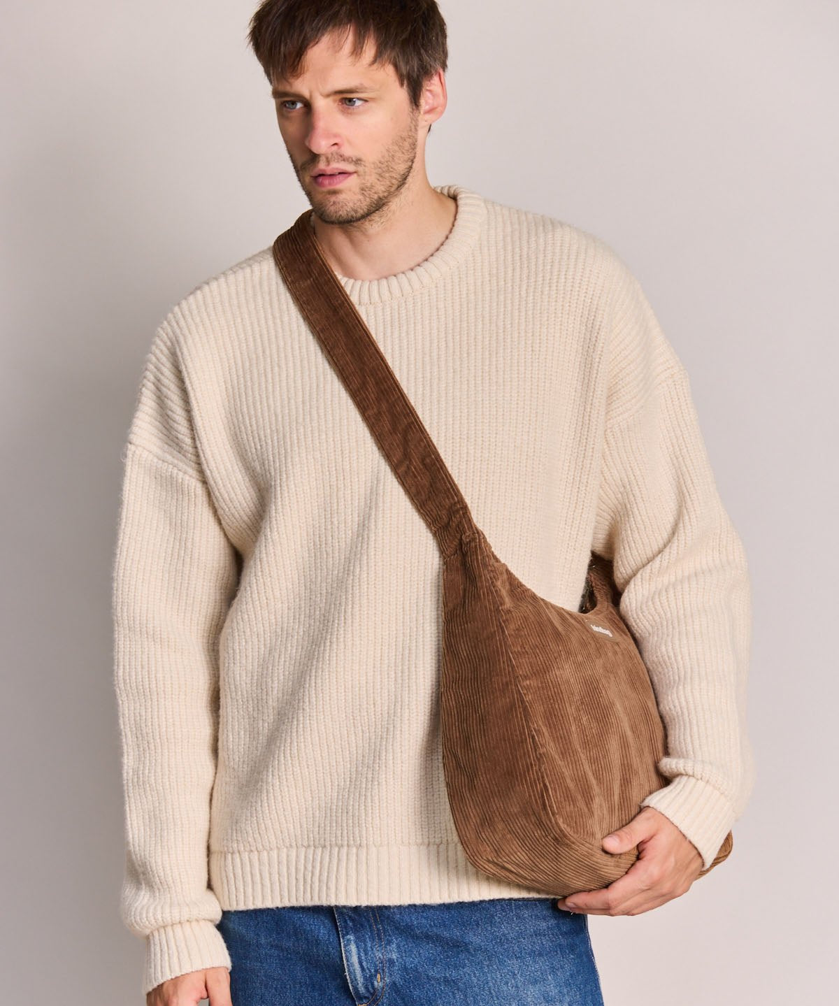 Hindbag - CLAIRE Hobo-Tasche • Cord Macchiato - ROSA ECK