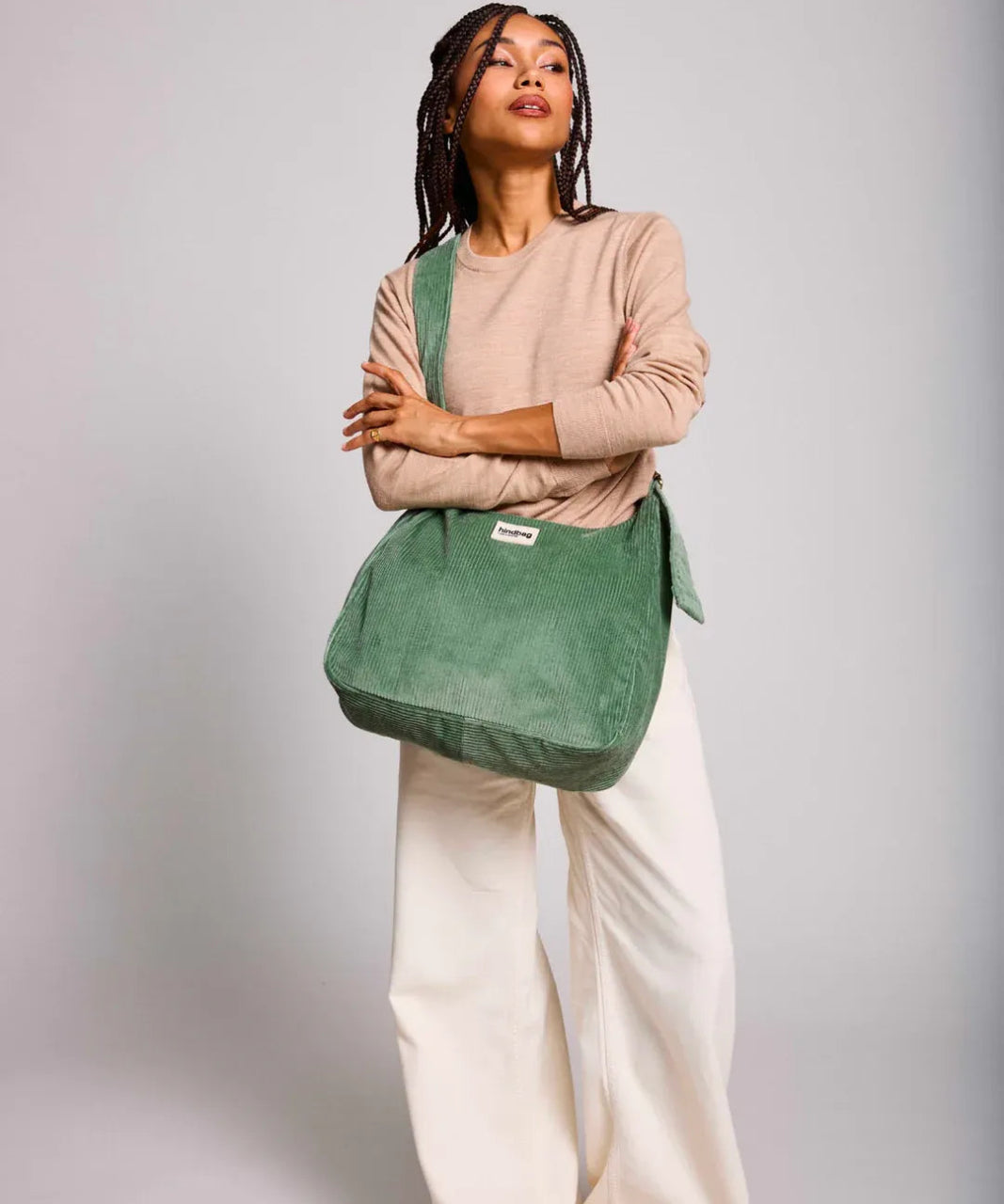 Hindbag - CLAIRE Hobo - Tasche • Cord Mintgrün - Schultertasche - ROSA ECK