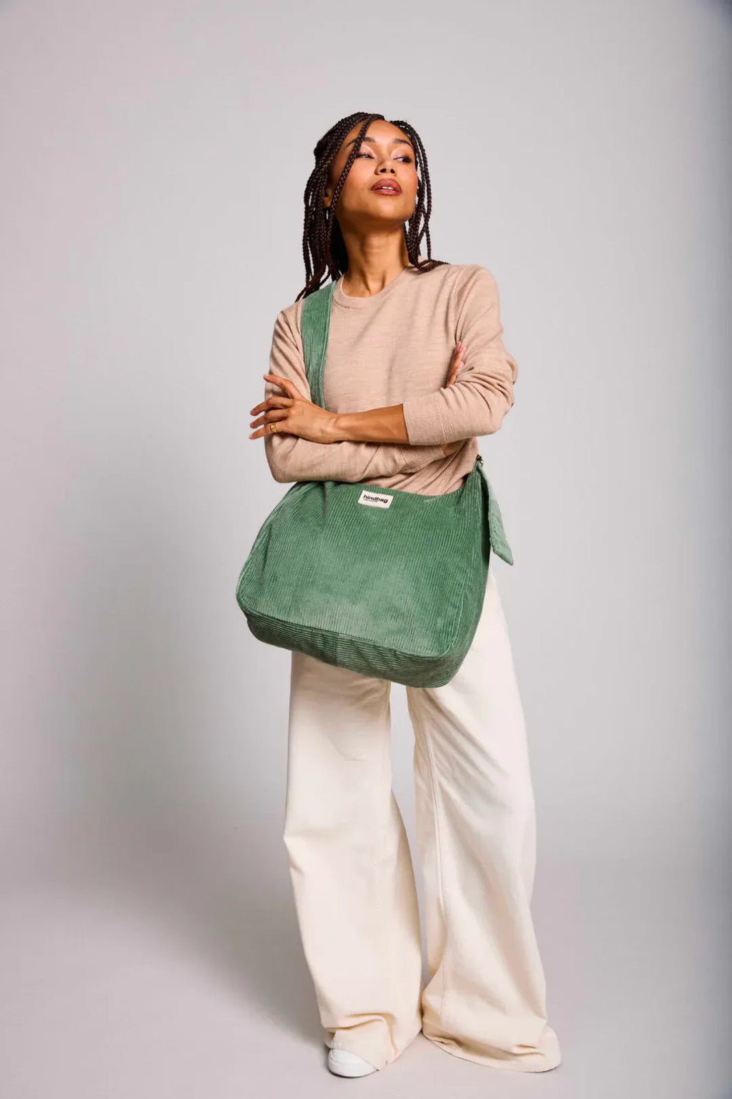 Hindbag - CLAIRE Hobo - Tasche • Cord Mintgrün - Schultertasche - ROSA ECK