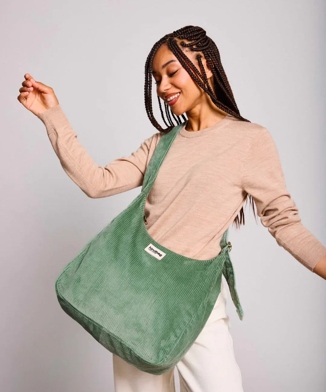 Hindbag - CLAIRE Hobo - Tasche • Cord Mintgrün - Schultertasche - ROSA ECK