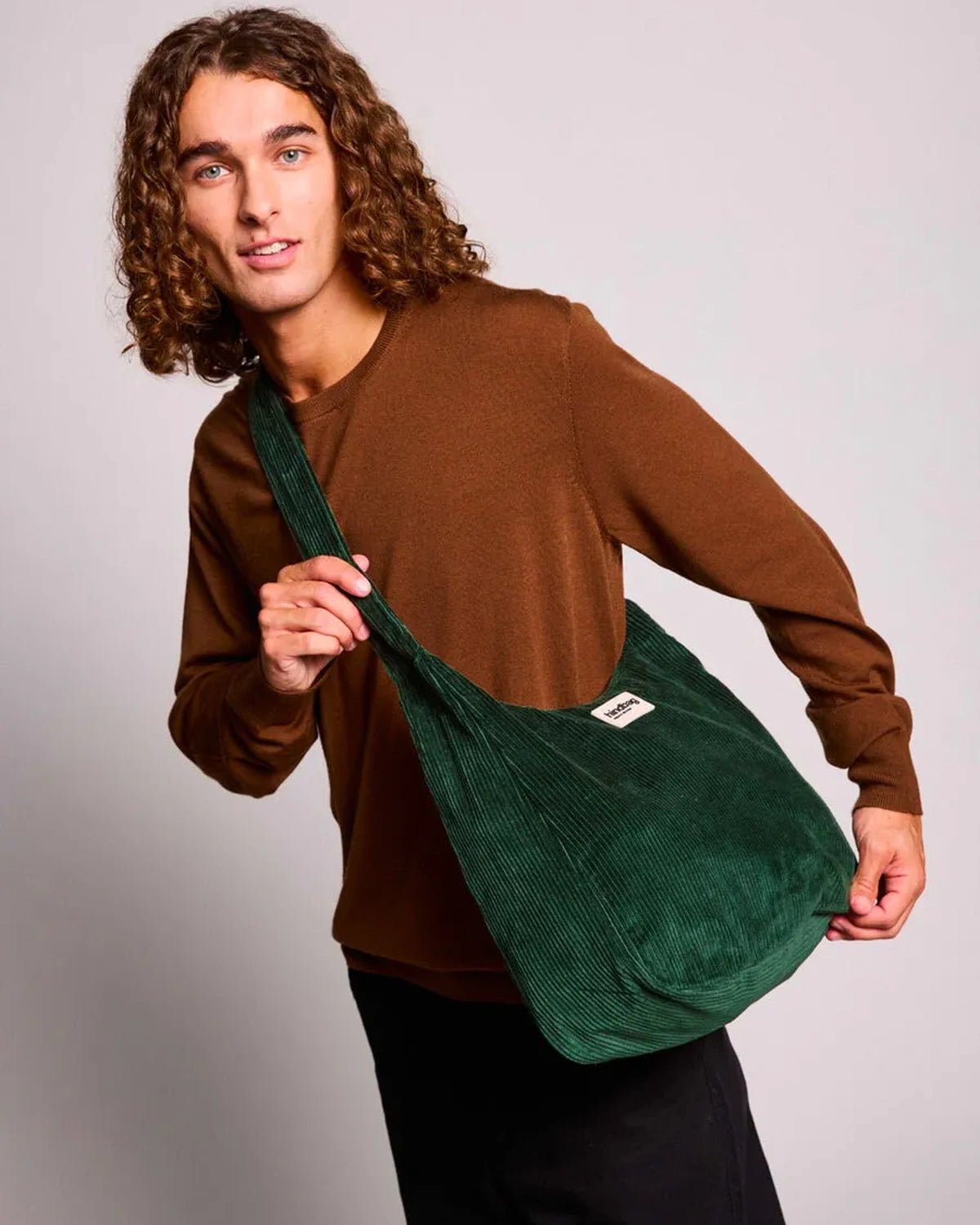 Hindbag - CLAIRE Hobo - Tasche • Cord Tannengrün - Schultertasche - ROSA ECK