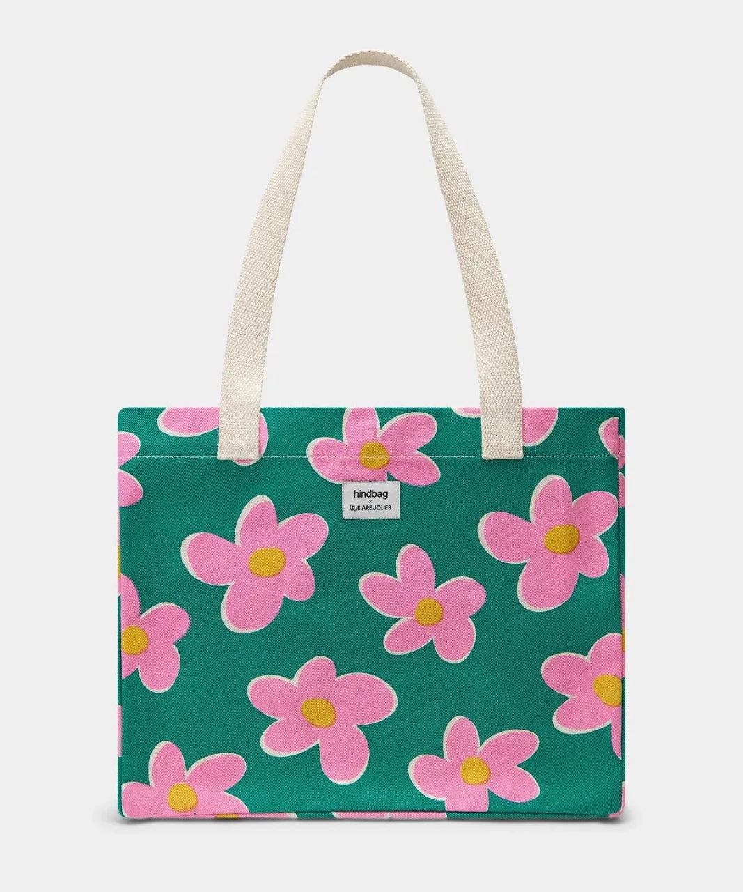 Hindbag - CLAUDE Einkaufstasche • Big Flowers - ROSA ECK