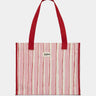 Hindbag - CLAUDE Einkaufstasche • Breite Streifen Rosa/Rot - ROSA ECK