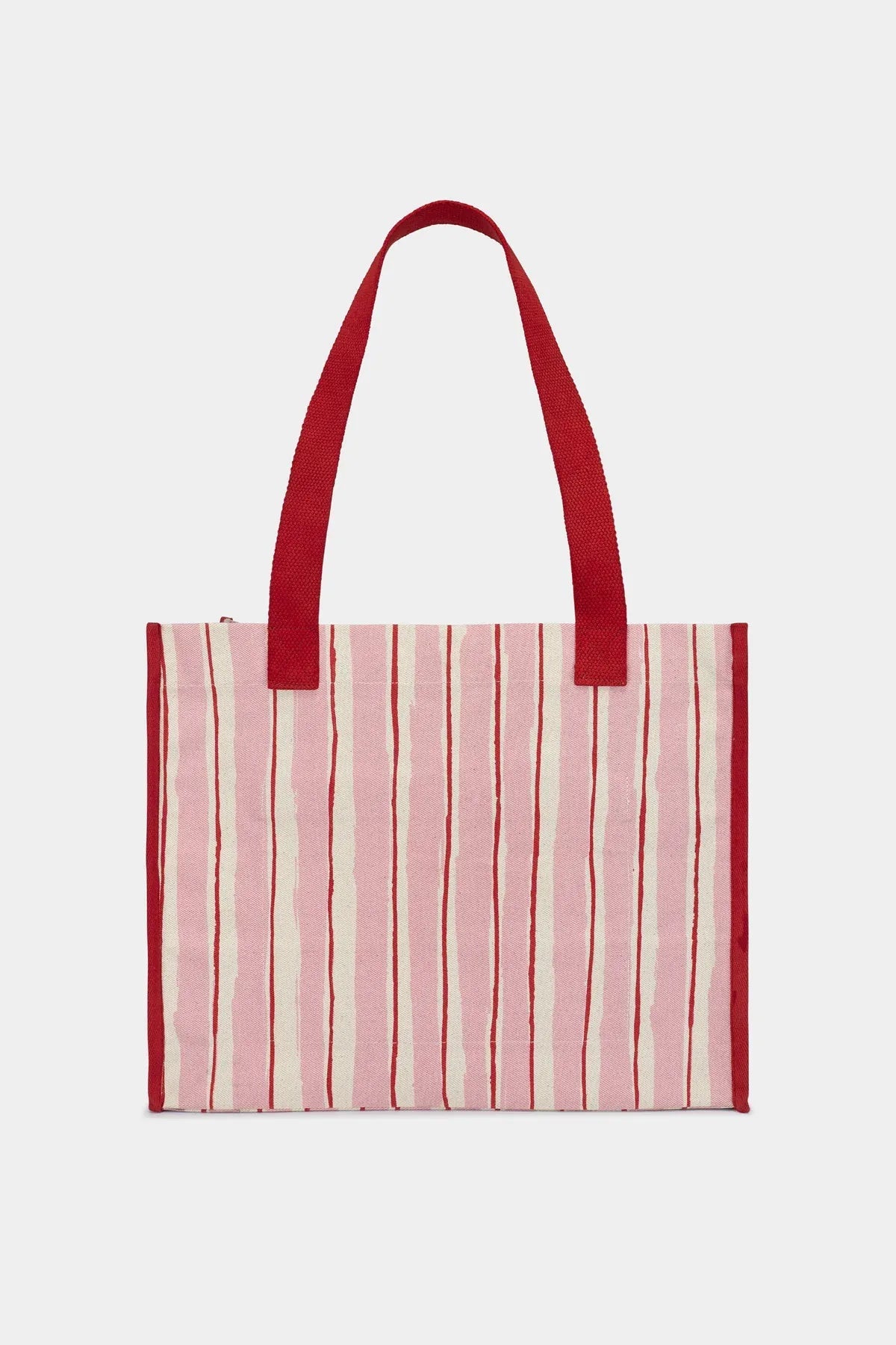 Hindbag - CLAUDE Einkaufstasche • Breite Streifen Rosa/Rot - ROSA ECK
