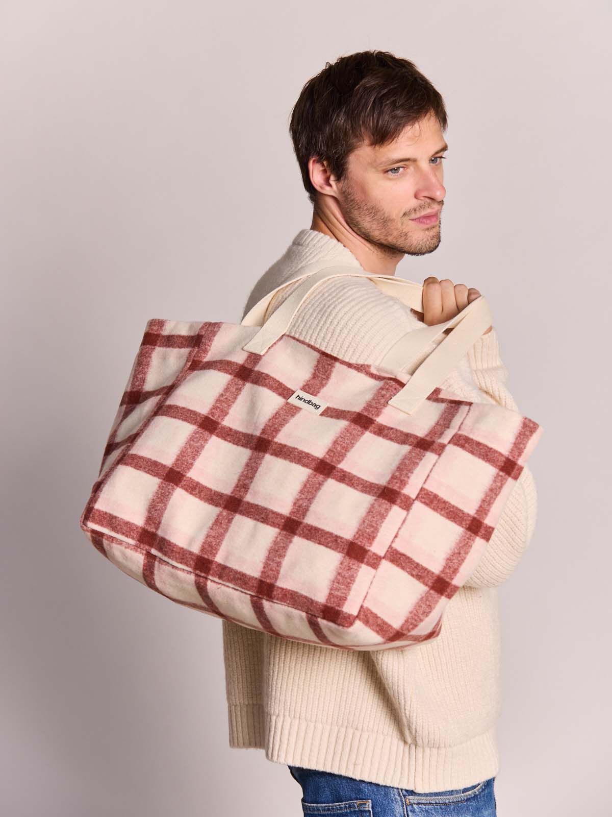 CLAUDE Einkaufstasche • Tartan Rosa