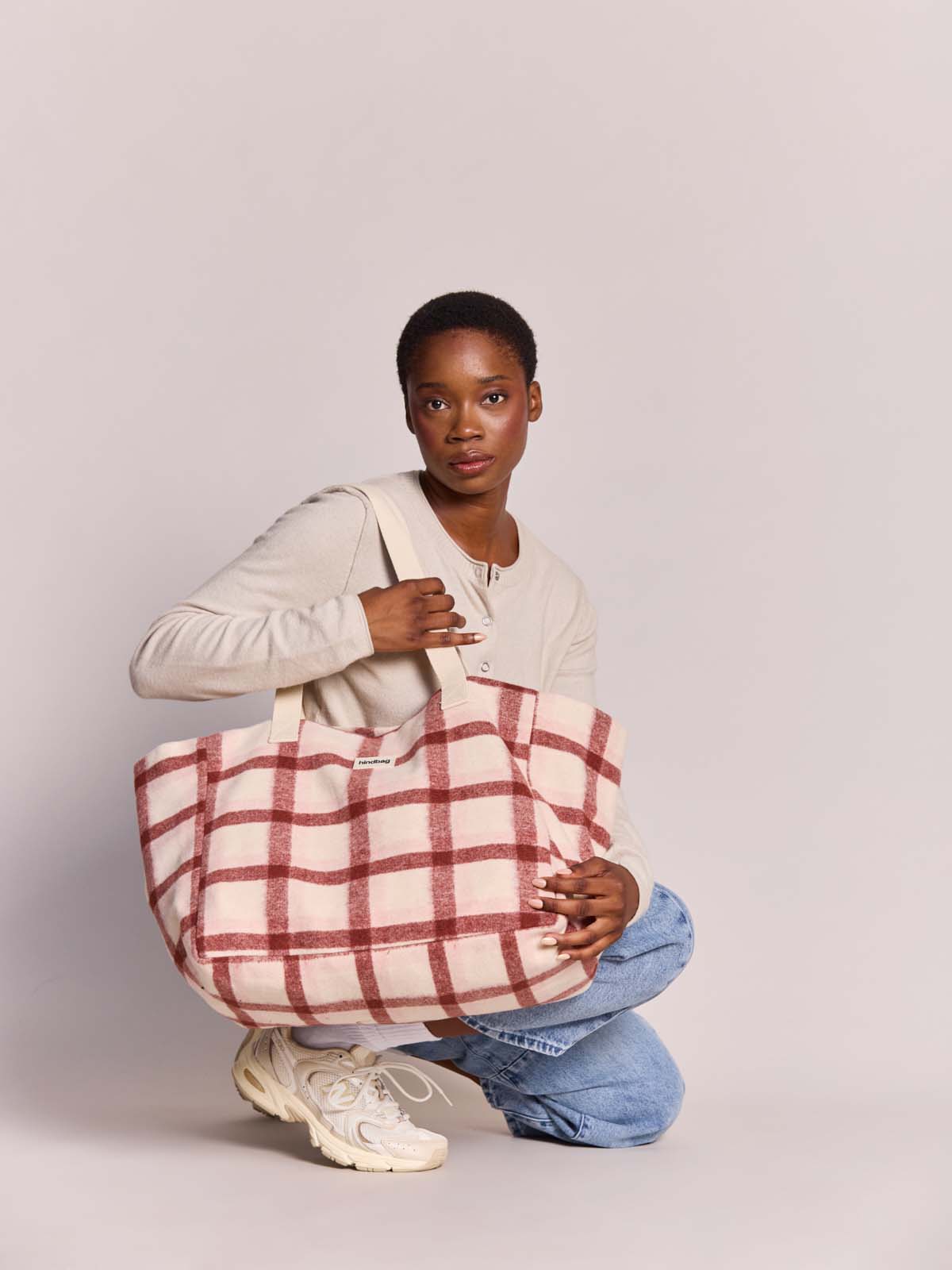 CLAUDE Einkaufstasche • Tartan Rosa