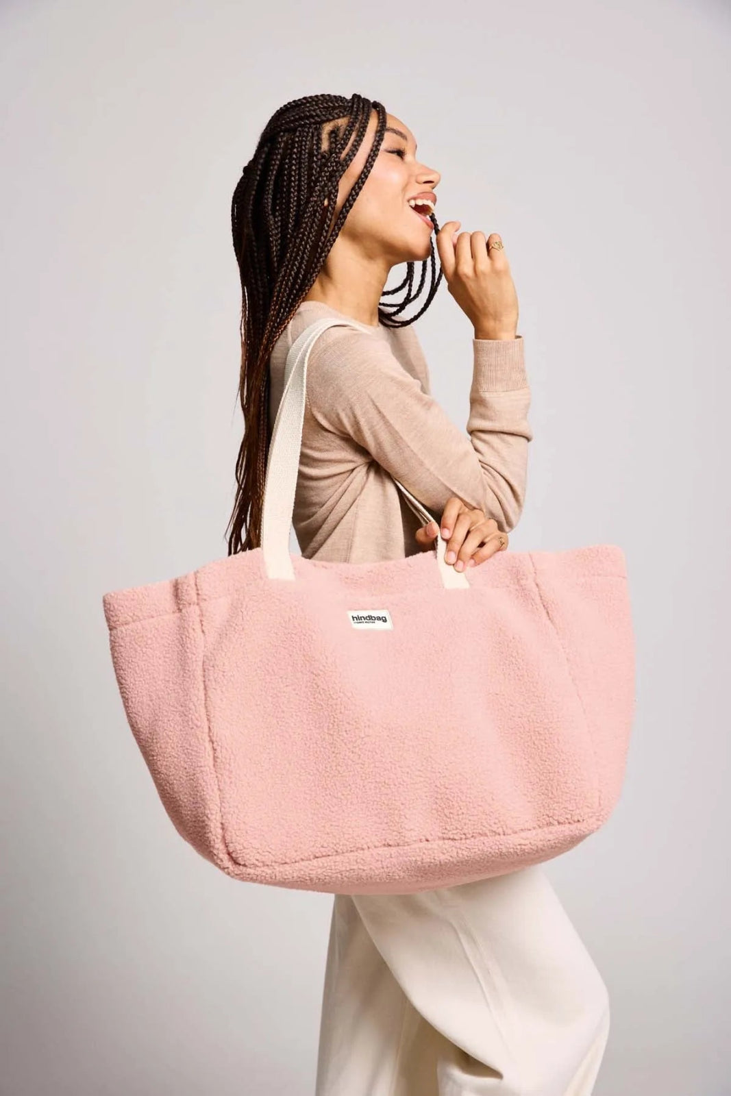 Hindbag - CLAUDE Einkaufstasche • Teddy Altrosa - Tasche - ROSA ECK