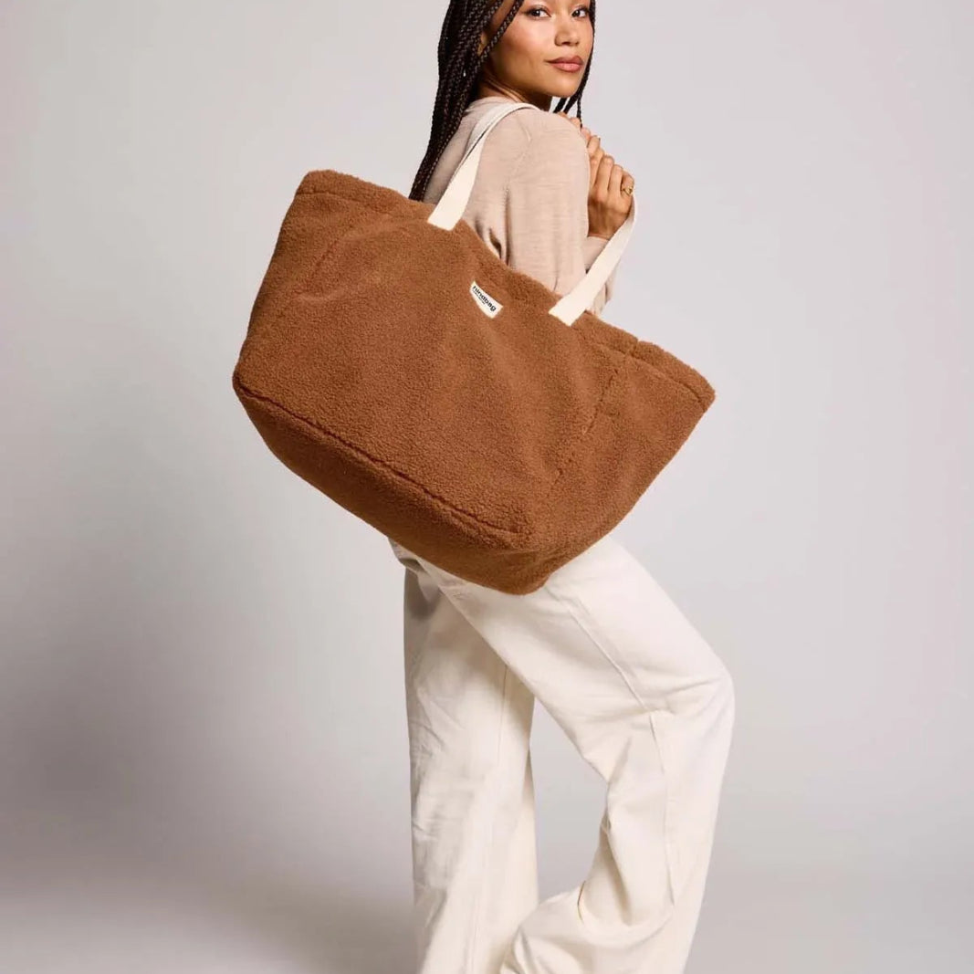 Hindbag - CLAUDE Einkaufstasche • Teddy Braun - Tasche - ROSA ECK