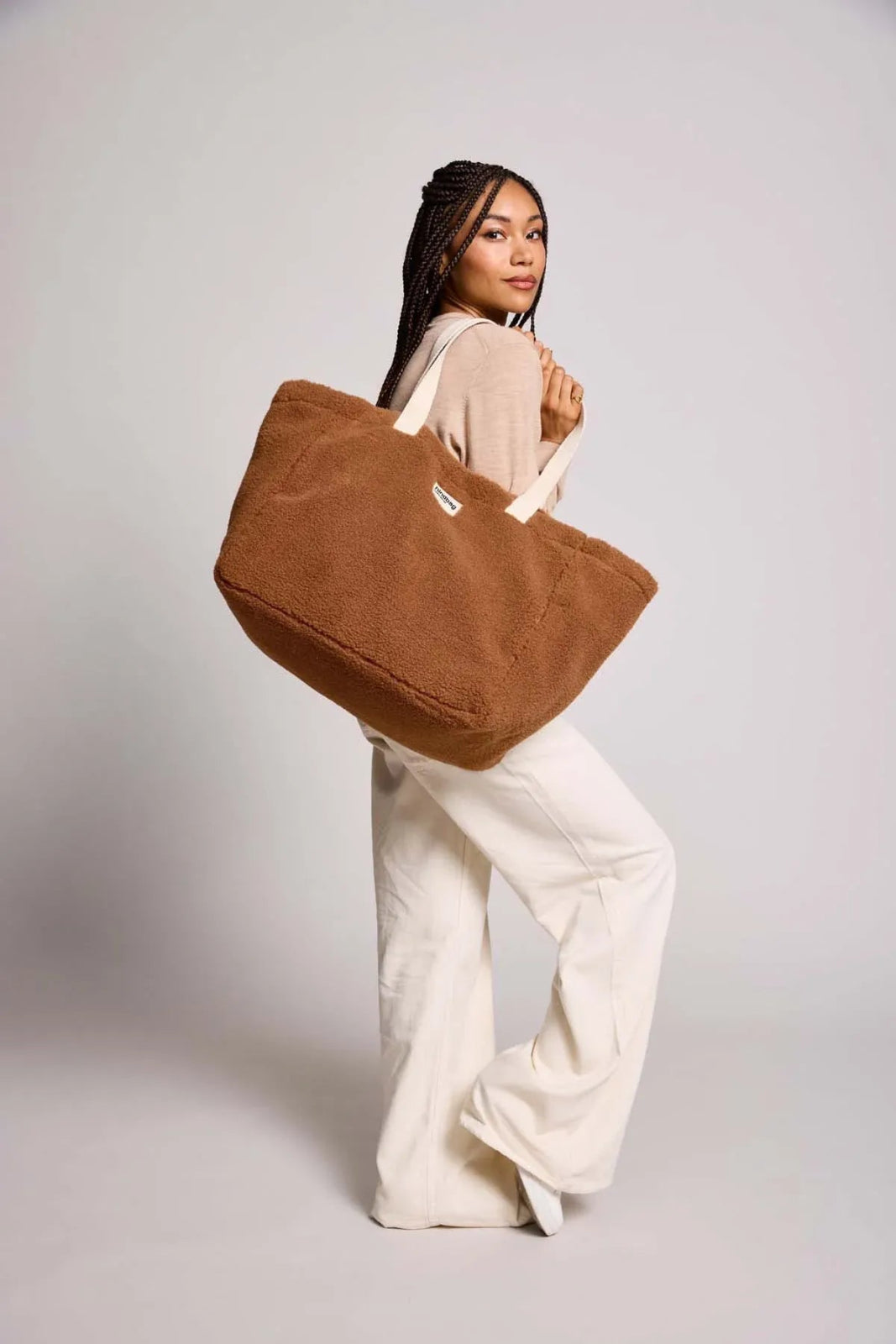 Hindbag - CLAUDE Einkaufstasche • Teddy Braun - Tasche - ROSA ECK