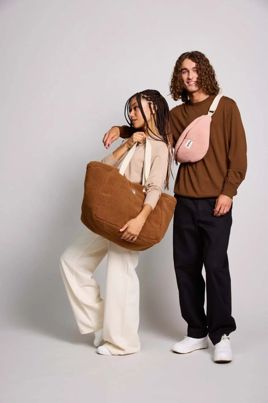 Hindbag - CLAUDE Einkaufstasche • Teddy Braun - Tasche - ROSA ECK