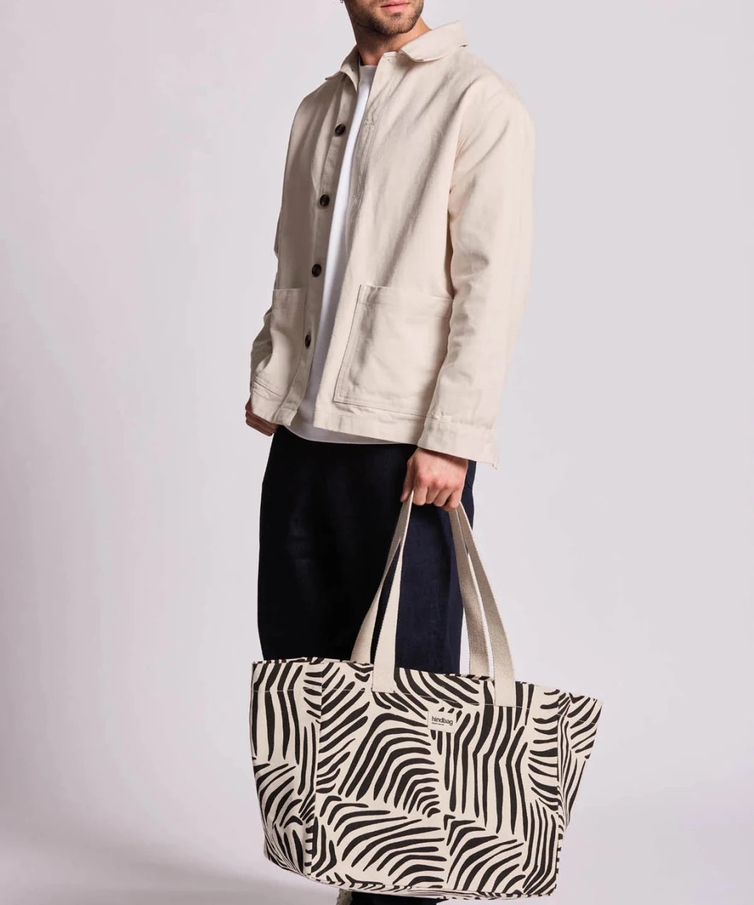 Hindbag - CLAUDE Einkaufstasche • Zebra Naturweiß - Tasche - ROSA ECK