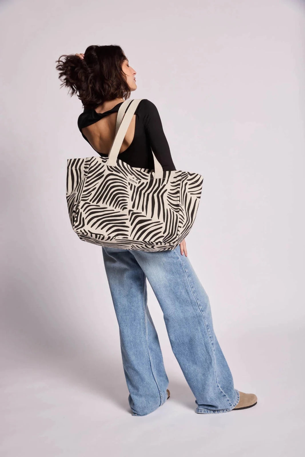 Hindbag - CLAUDE Einkaufstasche • Zebra Naturweiß - Tasche - ROSA ECK