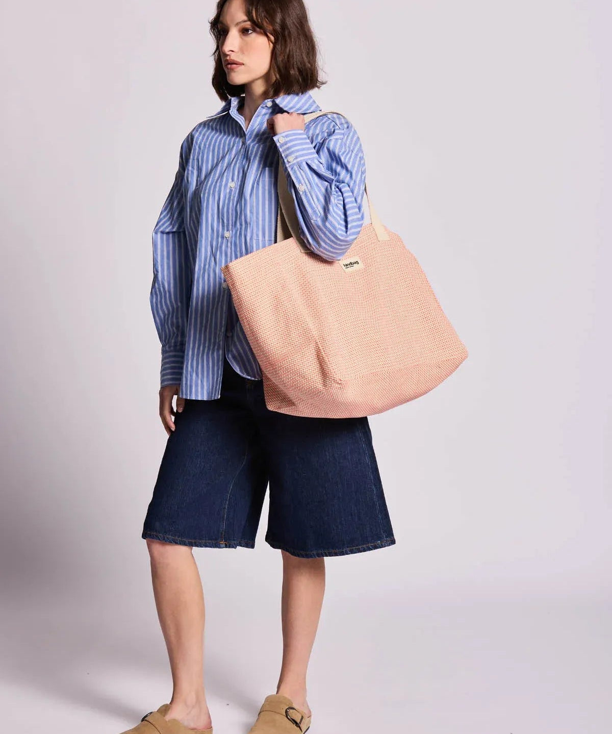Hindbag - CLAUDE Shopper • Geflochten Koralle - ROSA ECK