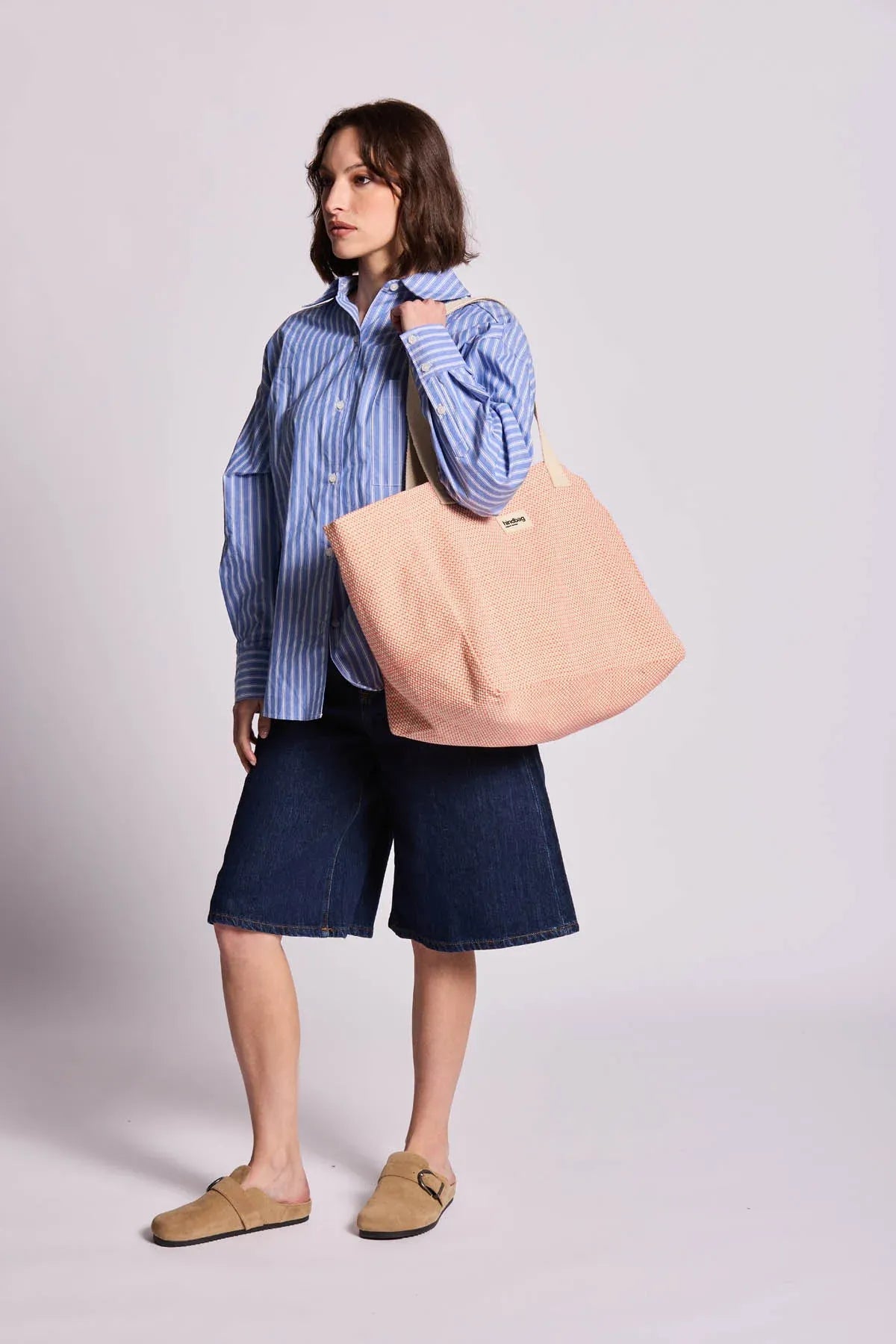 Hindbag - CLAUDE Shopper • Geflochten Koralle - ROSA ECK