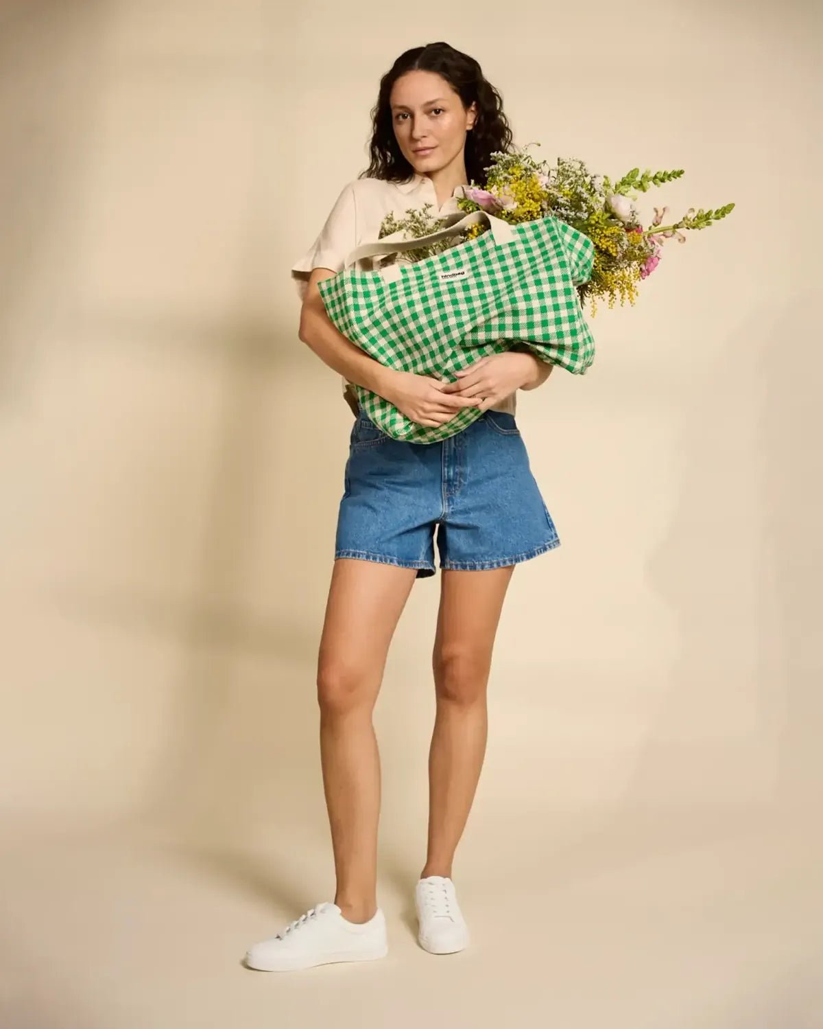 Hindbag - CLAUDE Shopper | Grünes Karomuster - Tasche - ROSA ECK Concept Store