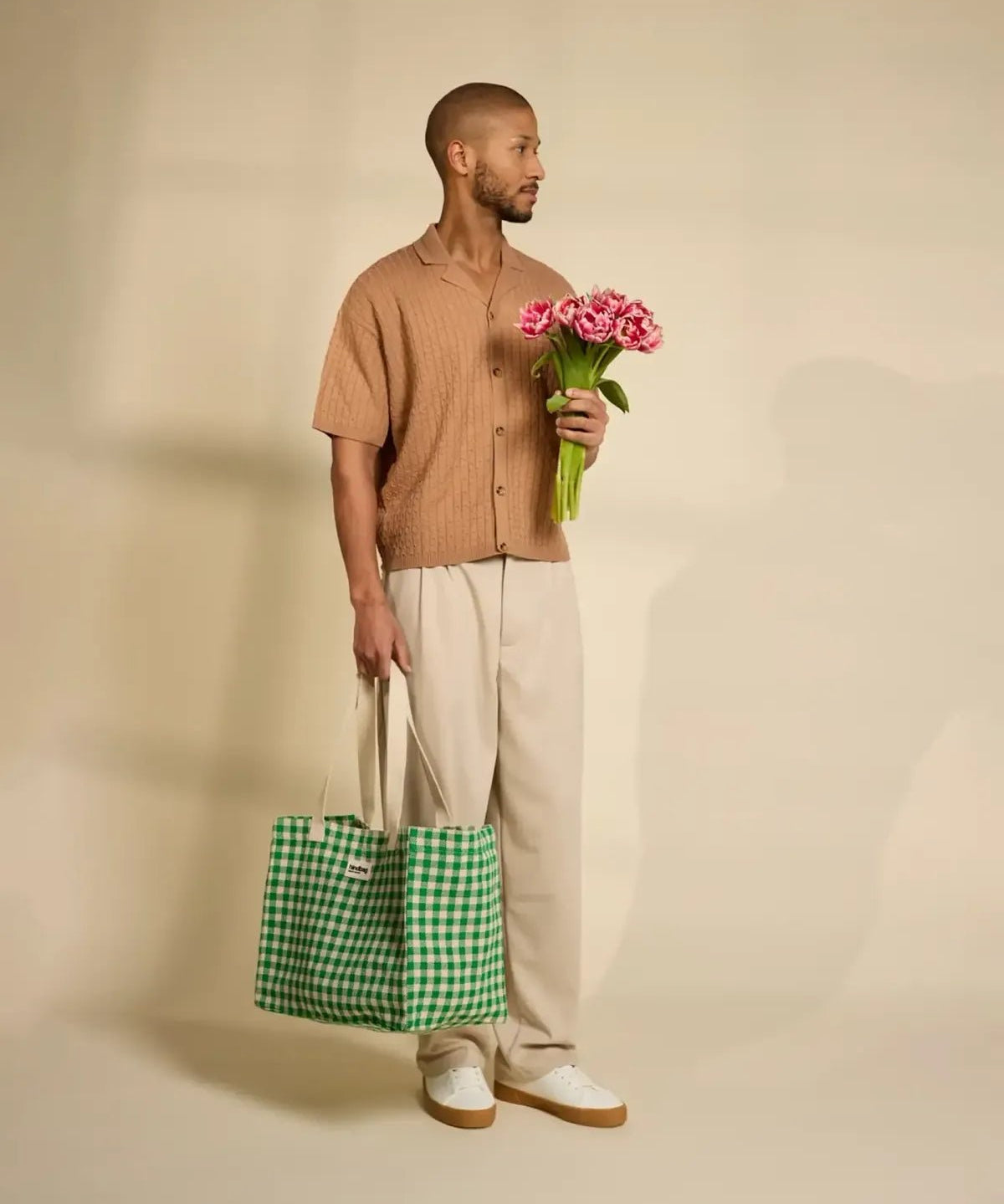 Hindbag - CLAUDE Shopper | Grünes Karomuster - Tasche - ROSA ECK Concept Store