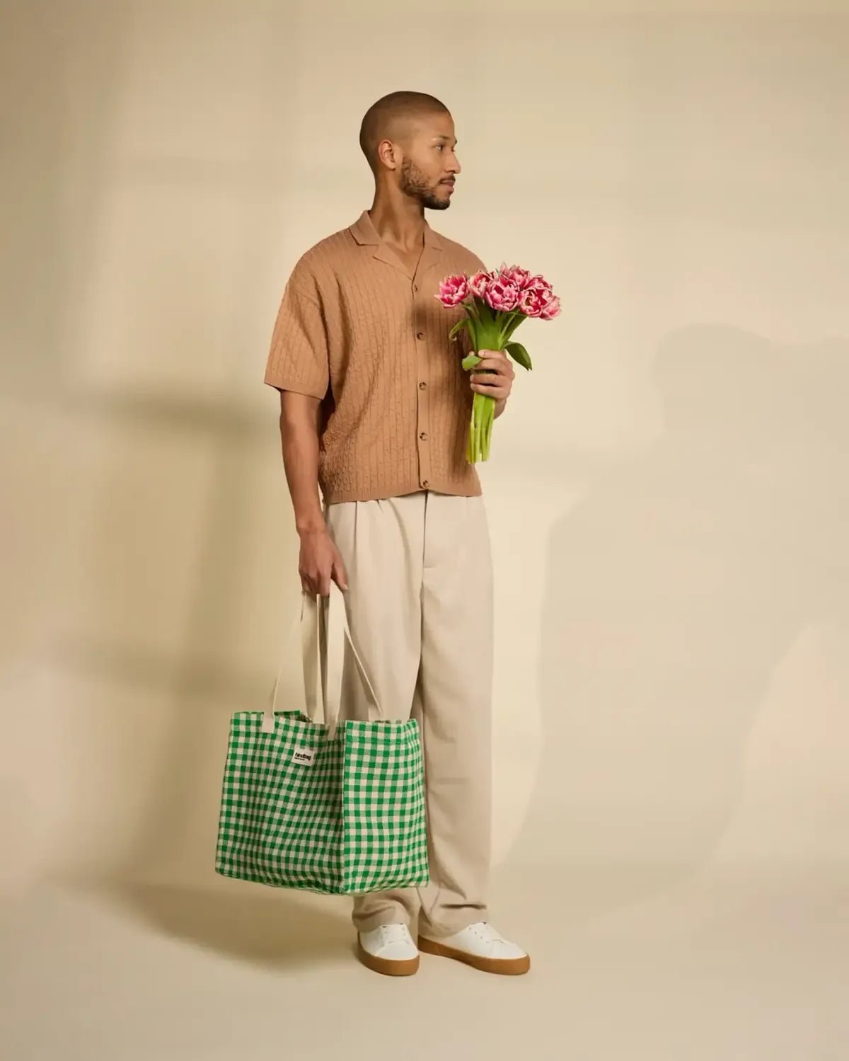 Hindbag - CLAUDE Shopper | Grünes Karomuster - Tasche - ROSA ECK Concept Store