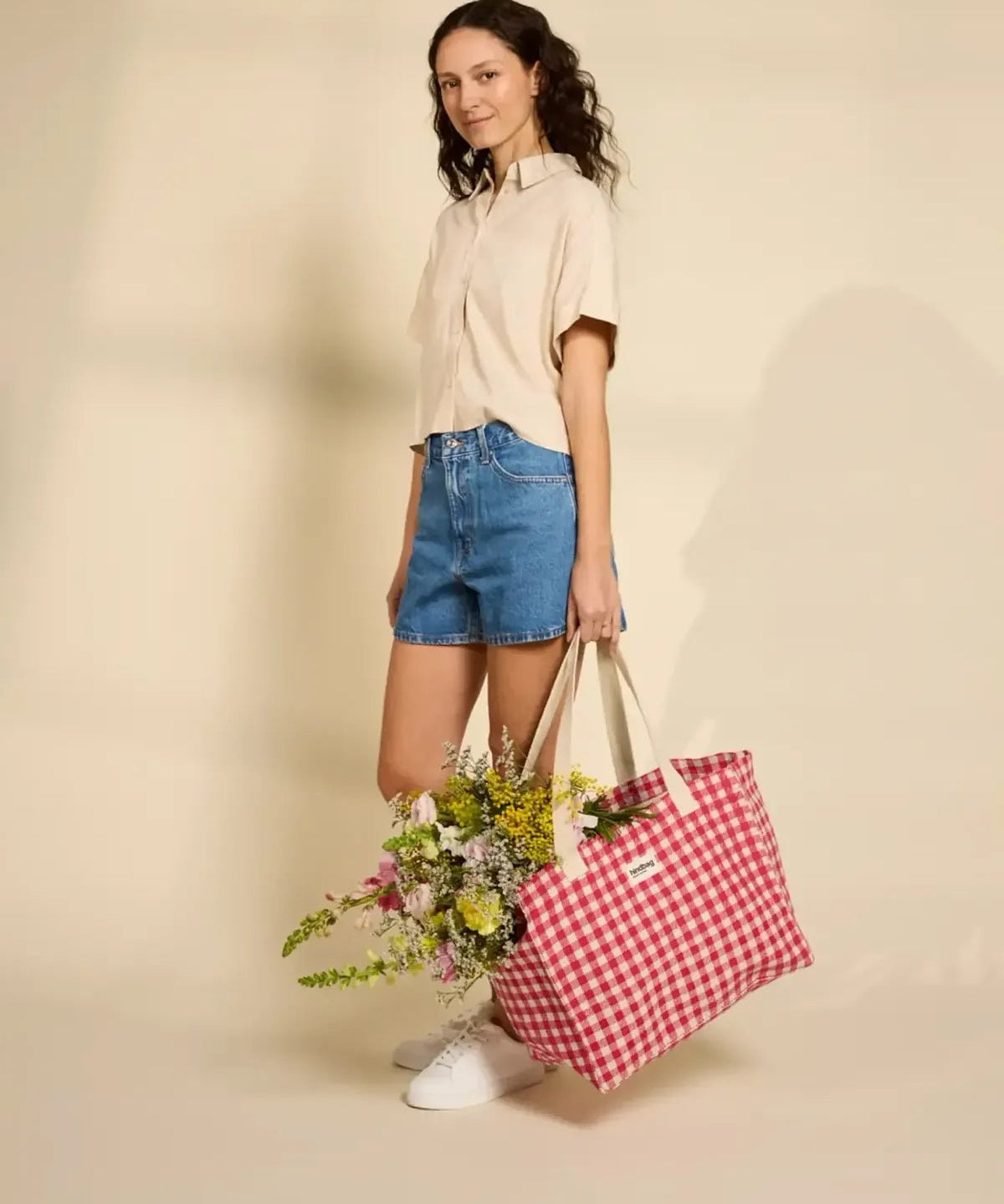 Hindbag - CLAUDE Tragetasche | Rosa Karo - Muster - Tasche - ROSA ECK Concept Store