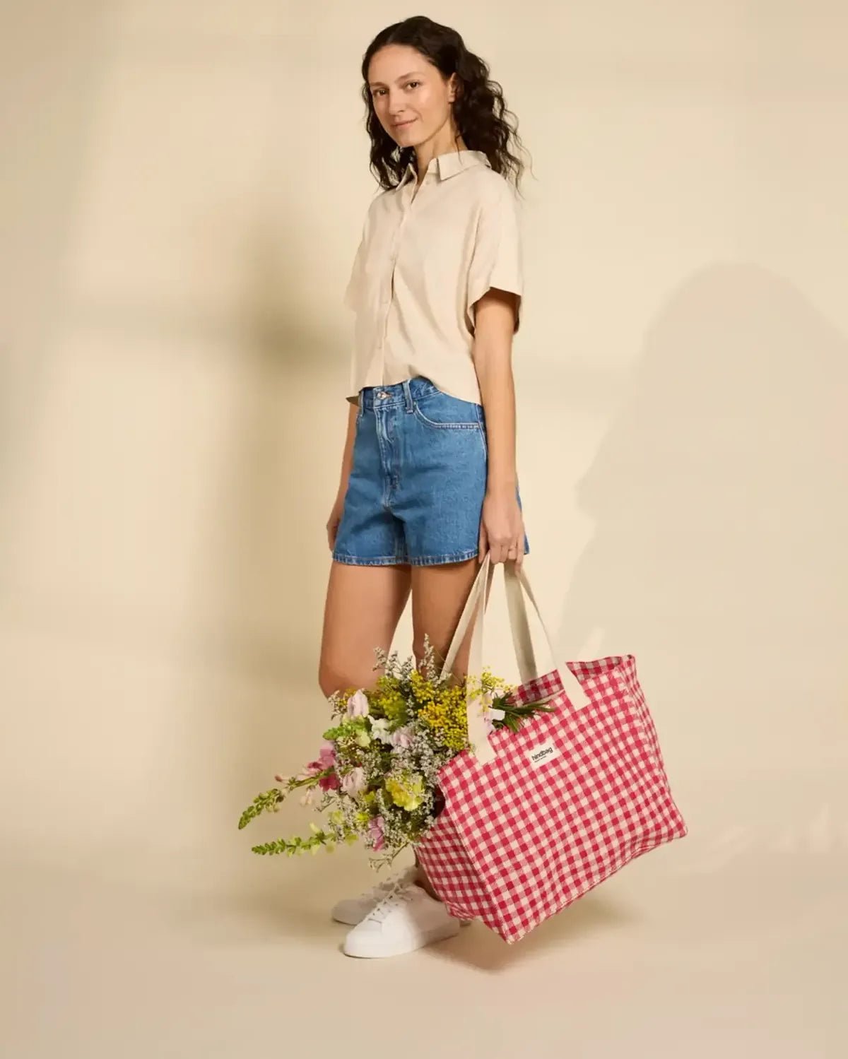 Hindbag - CLAUDE Tragetasche | Rosa Karo - Muster - Tasche - ROSA ECK Concept Store