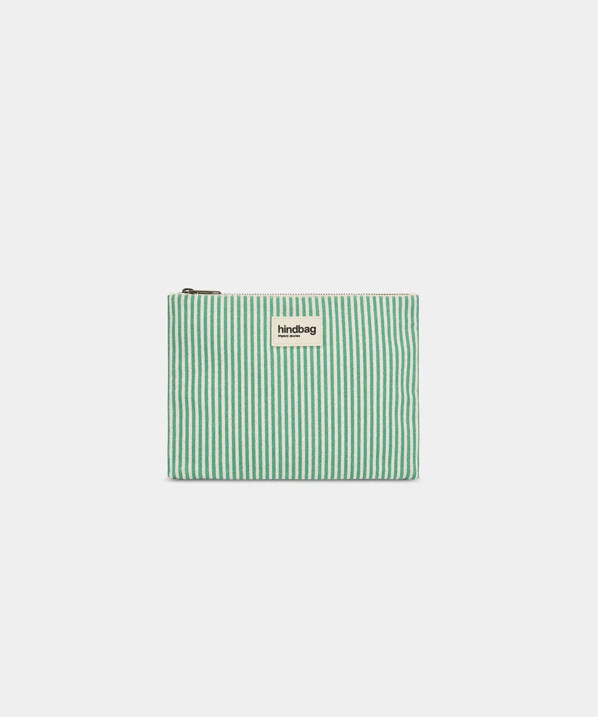 Hindbag - EMA Etuis/Mäppchen • Feine Streifen Grün - ROSA ECK