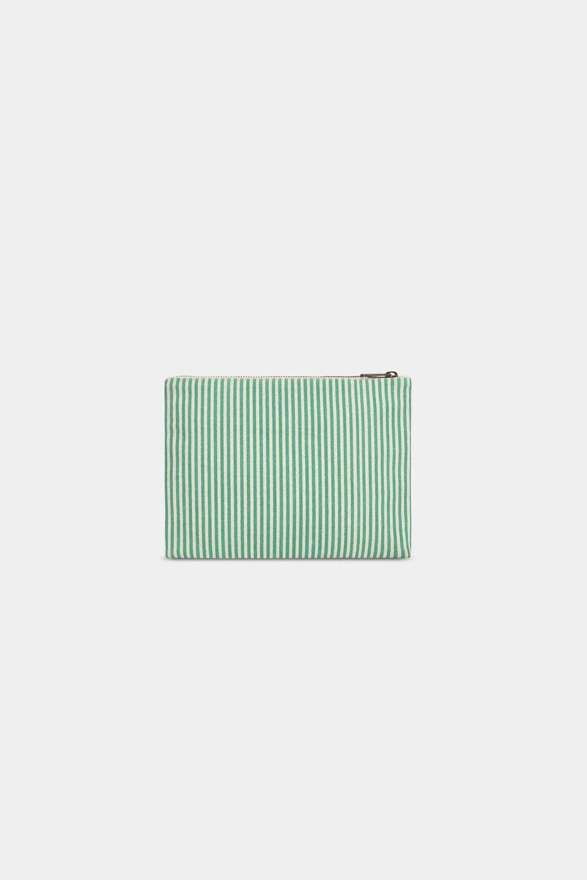 Hindbag - EMA Etuis/Mäppchen • Feine Streifen Grün - ROSA ECK