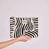 Hindbag - EMA Etuis/Mäppchen • Zebra Naturweiß - Beutel - ROSA ECK