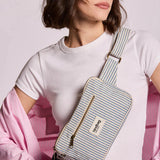 Hindbag - HARRY Bauchtasche • Feine Streifen Blau - ROSA ECK