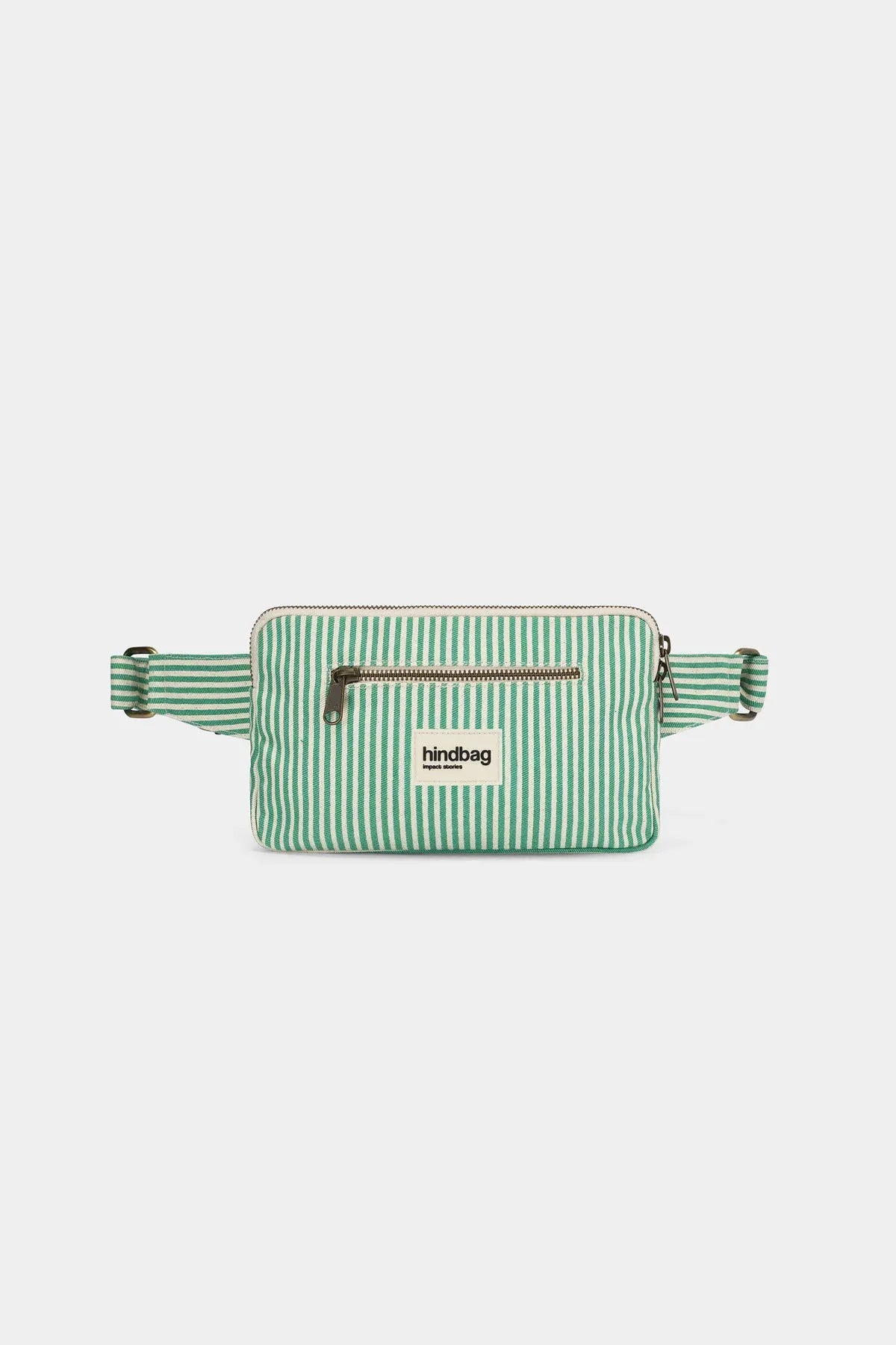 Hindbag - HARRY Bauchtasche • Feine Streifen Grün - ROSA ECK