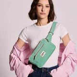 Hindbag - HARRY Bauchtasche • Feine Streifen Grün - ROSA ECK