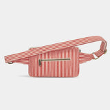 Hindbag - HARRY Bauchtasche • Feine Streifen Rot - ROSA ECK